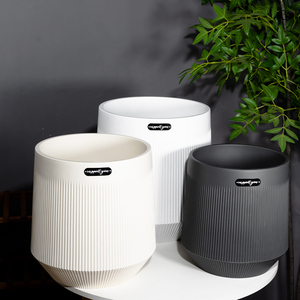 Pot de fleurs en plastique directement de l'usine, pot de fleurs rond en résine épaissie, décoration intérieure pour balcon, salon - Product Image 1
