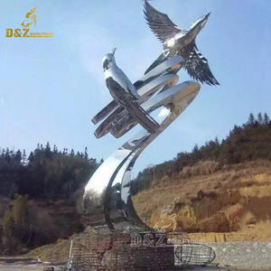 Tema animale in acciaio inossidabile installazione arte grande giardino esterno paesaggio Phoenix scultura - Product Image 2