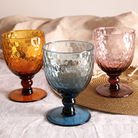 Vente en gros Source usine logo personnalisé color10ozHot vente européenne Vintage couleur Vintage gobelets en verre pour la fête d'anniversaire de mariage