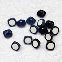 Kancing Plastik Persegi Grosir Pabrik Ready Stock, Kancing ABS Enamel Putih untuk Pakaian Anak dan Rok Wanita