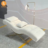 Lit de Salon en Forme de S pour Extensions de Cils, Manucure, Soins du Visage et Microblading
