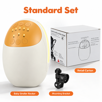 Berceau à bascule professionnel pour bébé, rechargeable, batterie 1800 mAh, avec sons apaisants et bruit blanc, lumière LED respirante, 3 modes de minuterie