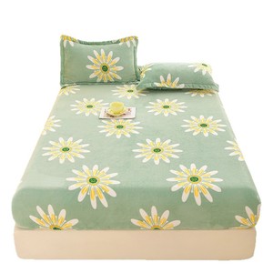 Draps de lit en velours de lait épais et chaud pour dortoir d'étudiants en hiver, style frais et <span class=keywords><strong>petit</strong></span>, motif de plantes et de fleurs, facile - Product Image 5