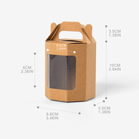 Mini boîte à gâteaux écologique avec fenêtre Boîtes d'emballage en papier kraft pour cupcakes macaron et beignets au chocolat
