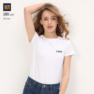 เสื้อยืดผู้หญิงคอโอ แขนสั้น ผ้าฝ้าย 100% 180 GSM ดีไซน์เนอร์ สำหรับผู้หญิง รับผลิตตามแบบ (OEM) พิมพ์โลโก้ตามสั่ง เสื้อถักสำหรับฤดูร้อน - Product Image 1