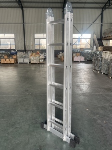 <span class=keywords><strong>Escalera</strong></span> de <span class=keywords><strong>dos</strong></span> secciones ajustable, tipo A y recta, de aluminio, multiusos, con diseño de bisagra - Product Image 4