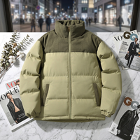 Vestes d'extérieur pour hommes en velours côtelé polyester, rembourrées et chaudes pour l'hiver, avec logo personnalisé du fabricant, col montant et couleurs assorties