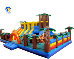 PVC Tarpaulin Large Small Dinosaur Theme Park Inflatable Dinosaur Theme Amusement Park for Playing Equipment on Land