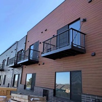 Système de balcon préfabriqué, balustrade, main courante, garde-corps en aluminium, design contemporain, revêtement noir en poudre, grille de qualité supérieure