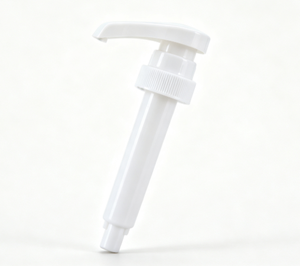 Bomba dosificadora de plástico blanca 28/400 de 5 ml para botellas de jarabe saborizado, con dosificación uniforme. - Product Image 2