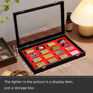 Caja de almacenamiento para encendedores, expositor de encendedores con múltiples compartimentos, caja de colección de encendedores vintage a prueba de viento - Product Image 6