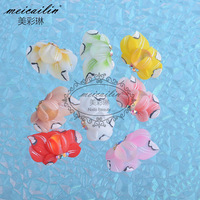 Décorations d'ongles en résine 3D sculptées à la main, fleurs multicolores incrustées de strass, idéales pour le nail art DIY