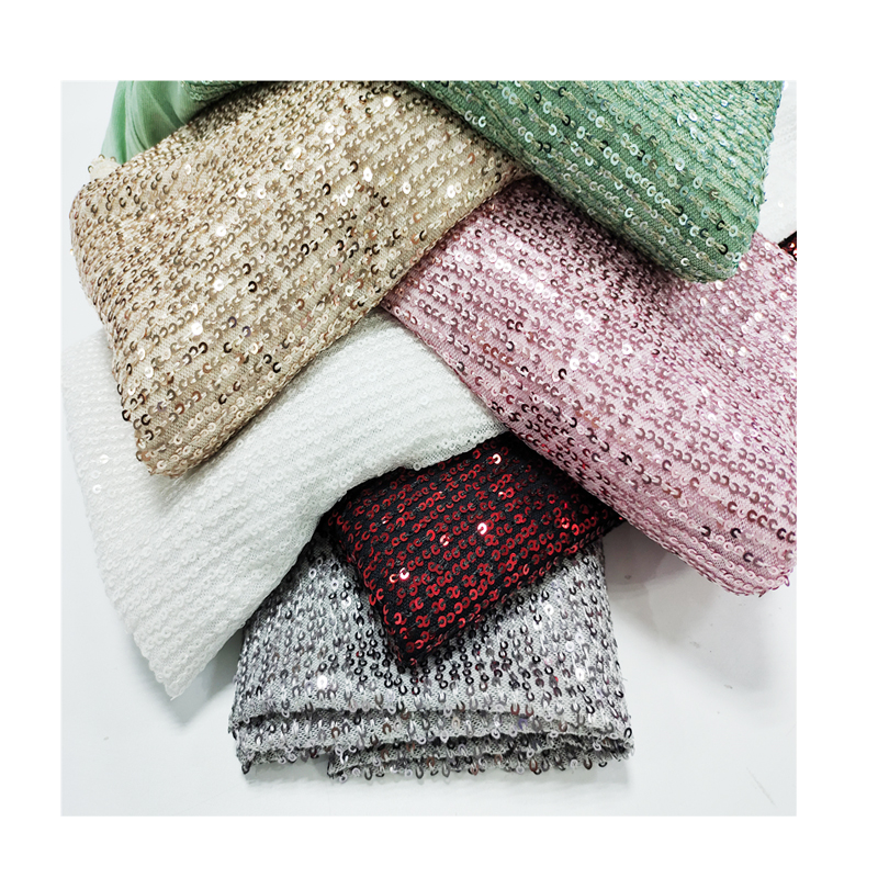 luxury poly span mesh silver nude green sequin fabric free shipping sequin net lace fabric