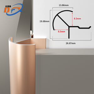 Profilés de sol en alliage d'aluminium Dafuxin 8 mm - Finition de bord moderne pour l'extérieur, pour hôtels, villas, surface anodisée, durable, résistant à l'eau - Product Image 1