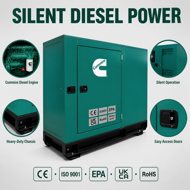 10kva 20kva 40kva 50kw 100kva 250kva 400kva 480V Auto Open Frame Super Silent Diesel Generator 60Hz Three Phase ATS Hotel Backup