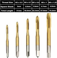 5pcs HSS Titane Enduit Spirale Point Threader Tap Set Métrique Spirale Flûte Machine Robinet Résistance À L'abrasion Brillant Tap Die