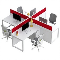 Poste de travail modulaire combiné en gros pour usine, avec cloison en panneau massif et armoire de rangement latérale
