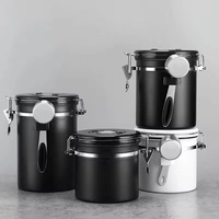 Pot de stockage sous vide de grains de café en acier inoxydable 304 avec cuillère Conteneur hermétique de grande capacité