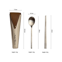 Ensemble cadeau d'affaires personnalisé en cuir PU avec cuillère, fourchette et baguettes coréennes en acier inoxydable