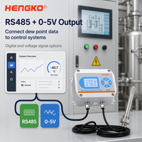 HENGKO HG808-D5 SS Probe -60 hingga 90 Derajat Celcius Td 0 hingga 5V Output RS485 Sensor Titik Embun Transmitter Dengan Layar Detektor Gas
