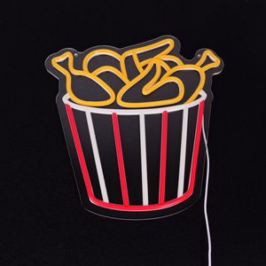 Enseignes lumineuses LED néon pour poulet frit, à intensité variable, alimentées par USB, lumière d'ambiance, décoration de vitrine, lumière indicatrice de rue, personnalisable - Product Image 4