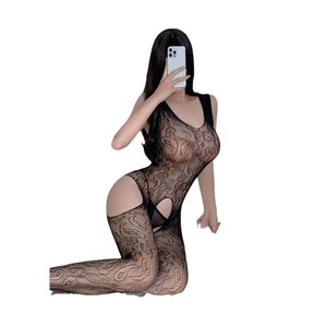 <b>Sexy</b> Mesh Bodysuit Black See-through Open Crotch Women Lingerie <b>Set</b> - Product Image 5