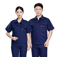 Tenue de travail d'été antistatique légère en polyester-coton pour électriciens, ensemble uniforme respirant pour le bureau de l'énergie