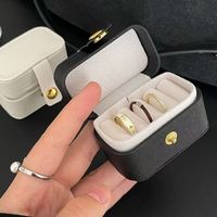Boîtes à bijoux rectangulaires mini en cuir PU personnalisables avec logo, petite trousse de rangement de voyage – Offre Spéciale