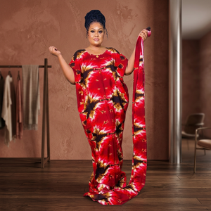 Túnica caftán de encaje con cuello en V geométrico de calidad Premium para mujer, vestido informal de verano con estampado de animales digitales, ropa de noche de trabajo sin India - Product Image 3