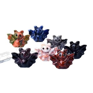 Colgante de murciélago de cristal natural miniatura al por mayor, figura de murciélago de cuarzo, joyería hecha a mano, llavero, collar, regalo artesanal - Product Image 3