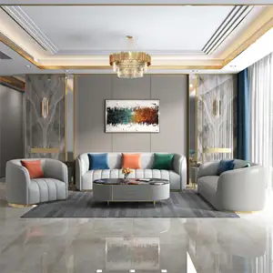 精致简约新款第一层牛皮白色客厅沙发公寓别墅尺寸轻便豪华沙发