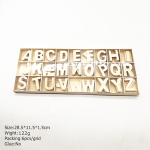 Juego de Letras del Alfabeto de Madera sin Acabado, 26 Letras, Rodajas de Madera con Bandeja de Almacenamiento para Manualidades, Educación Infantil, Decoración, OEM - Product Image 4