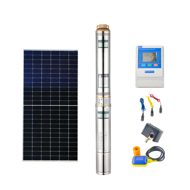 HOP 2 HP Submersible Water Pump AC/DC Brushless Stainless Steel Motor with Cast Iron Screw Pump 48V
