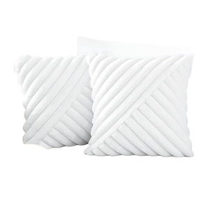 Funda de Almohada Cuadrada de Piel Sintética de Conejo, Diseño a Rayas Negro, para Sala de Estar, Sofá, Antipelusas, Estilo Moderno - Product Image 4
