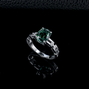 S925 Sterling <b>Silver</b> <b>Emerald</b> <b>Ring</b> - Product Image 3