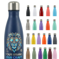 Bouteille d'eau sport en acier inoxydable de qualité supérieure, logo personnalisé, double paroi, isolée sous vide, forme cola, gourde thermique pour la salle de sport