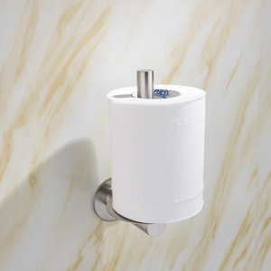 Nouveau design – Porte-rouleau de papier mural adhésif en acier inoxydable – Support de rangement pour rouleaux de papier – Rangement pour salle de bain - Product Image 2