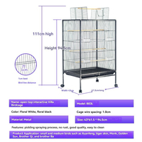 Cage à oiseaux YQKM en gros pour l'élevage de grands perroquets et pigeons, avec roues, grand espace pour canaris et perruches