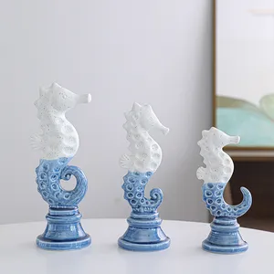 Современная Статуя морской лошади в Европейском стиле, фарфоровые ремесла, керамические роскошные аксессуары для домашнего декора для гостиной