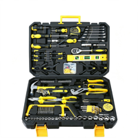 Ensemble d'outils à main multi-usages de 158 pièces, kit complet d'outils de réparation pour la maison et l'automobile avec étui de rangement moulé par soufflage