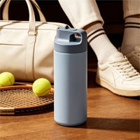 Bouteille d'eau Tairflask en acier inoxydable 304, 550 ml, à double paroi, isolée sous vide, avec couvercle à paille anti-fuite et anti-poussière pour les sports de plein air