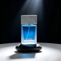 Vente en gros de flacons de parfum de 30 ml, 50 ml, 100 ml, flacon de parfum carré de luxe en verre vide avec couvercle en pierre grise