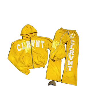 Conjunto elegante de Jogger con logotipo personalizado, apliques desgastados bordados, ropa deportiva para hombre, chándal de algodón, Sudadera con capucha, conjunto de pantalones de chándal - Product Image 1