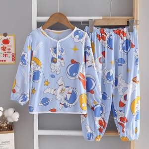 Nuovi <span class=keywords><strong>Pigiami</strong></span> Estivi in Cotone e Seta per Bambini, Set di Abbigliamento Casual con Motivi Cartoon per Ragazzi e Ragazze - Product Image 3