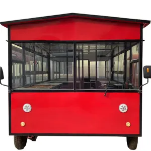 Multifunctionele Op Maat Gemaakte Getrokken Keuken Aanhangwagens Concessie Food Trailer Mobiele Catering Food Truck Met Pizza Oven