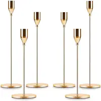 Portacandele in ottone affusolato in metallo di lusso portacandele da tavolo decorativo da sposa Set portacandele in argento dorato galleggiante