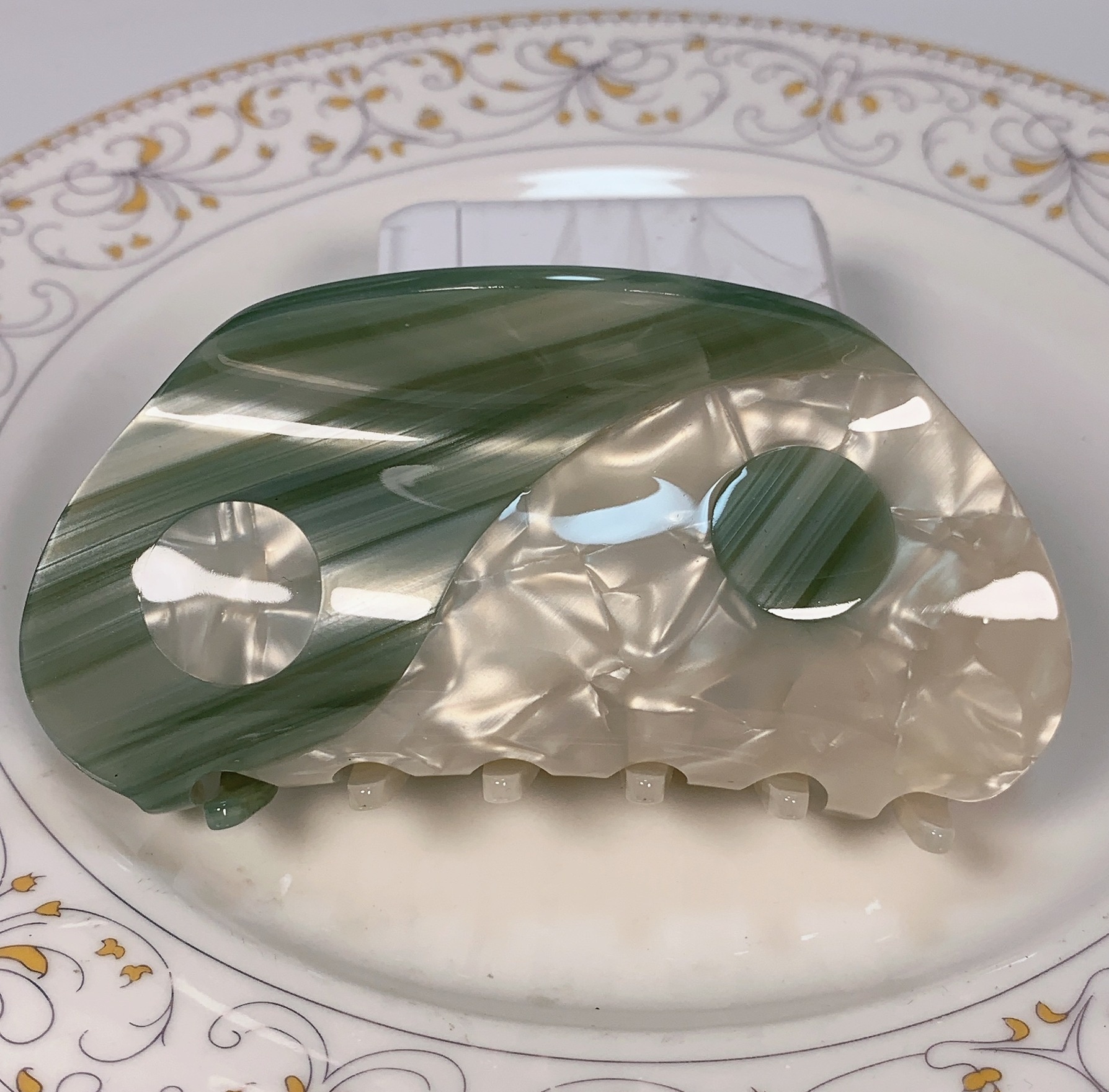 Light Green stripe floral