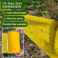 Rouleau de piège adhésif double face solide de 15 cm x 100 m pour le contrôle des insectes, imperméable, jaune et bleu, attirant les mouches et les insectes, pour intérieur et extérieur
