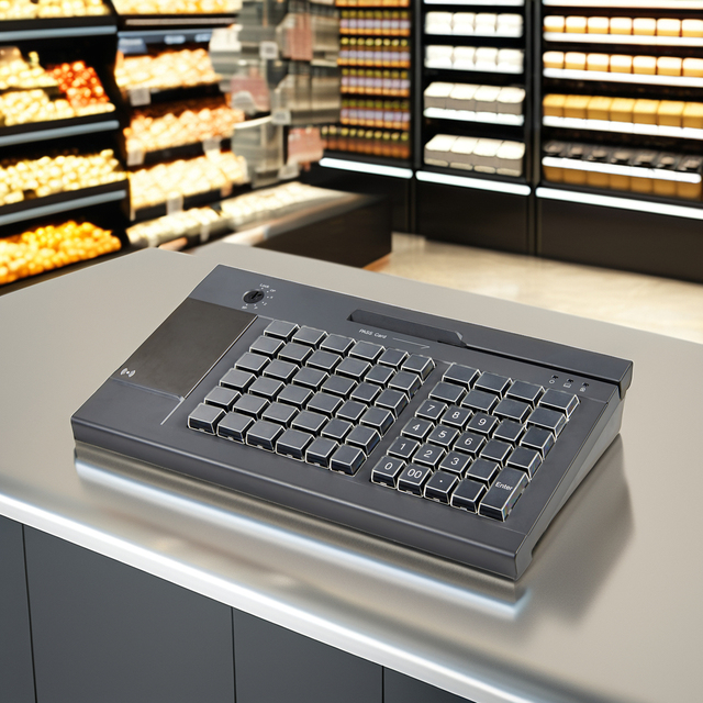 Hot Sale POS Programmable Keyboard Membrane Type with Smart Card Reader and Magnetic Stripe Card Reader for POS System