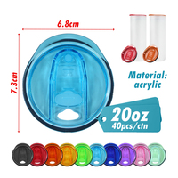 Lot de 40 couvercles de rechange étanches en plastique coloré pour gobelets skinny de 20 oz (590 ml) – 10 couleurs assorties